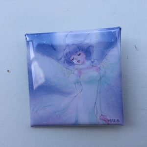 CREAMY MAMI SQUARED PIN BADGE CREAMY "WHITE DRESS" AKEMI TAKADA