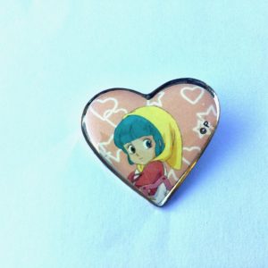 CREAMY MAMI HEART-SHAPED METAL PIN "YU MORISAWA" AKEMI TAKADA