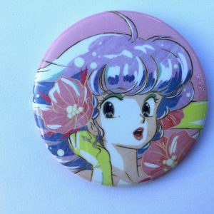 CREAMY MAMI PIN BADGE ANI ART CREAMY " PINK FLOWER" AKEMI TAKADA