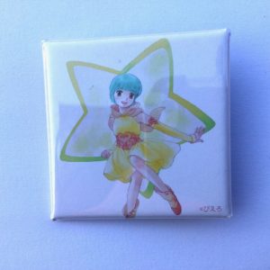 CREAMY MAMI SQUARED PIN BADGE YU "YELLOW STAR" AKEMI TAKADA