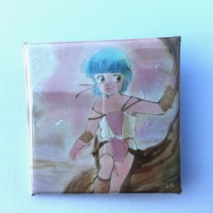 CREAMY MAMI SQUARED PIN BADGE YU "TREE" AKEMI TAKADA