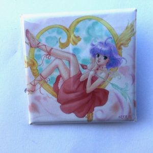 CREAMY MAMI SQUARED PIN BADGE CREAMY "RED DRESS" AKEMI TAKADA