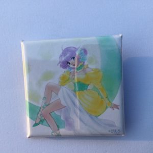 CREAMY MAMI SQUARED PIN BADGE CREAMY "YELLOW DRESS" AKEMI TAKADA