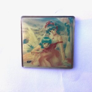 CREAMY MAMI SQUARED-SHAPED METAL PIN "RED DRESS" AKEMI TAKADA