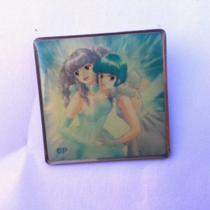 CREAMY MAMI SQUARED-SHAPED METAL PIN "YU AND CREAMY" AKEMI TAKADA